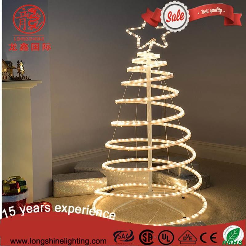 LED Flashing Decorative 3D Spiral Rope Christmas Tree Light for Outdoor Garden Decoration