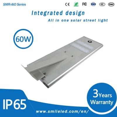 Outdoor SMD 60W All in One Integrated LED Solar Street Light for Road Lighting