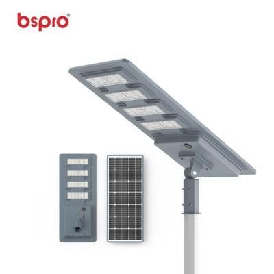 Bspro Outdroor Waterproof Smart Lighting IP65 Lights Pole Lamp All in One LED Solar Street Light