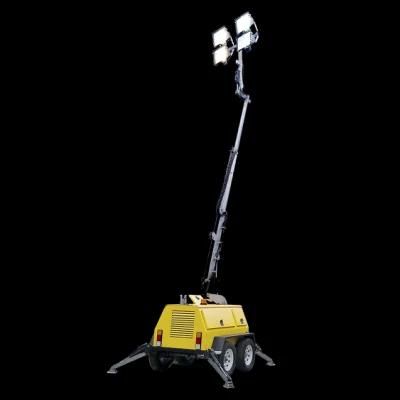 Camping Mining and Rescue Mobile Tower Light with 9m Mast