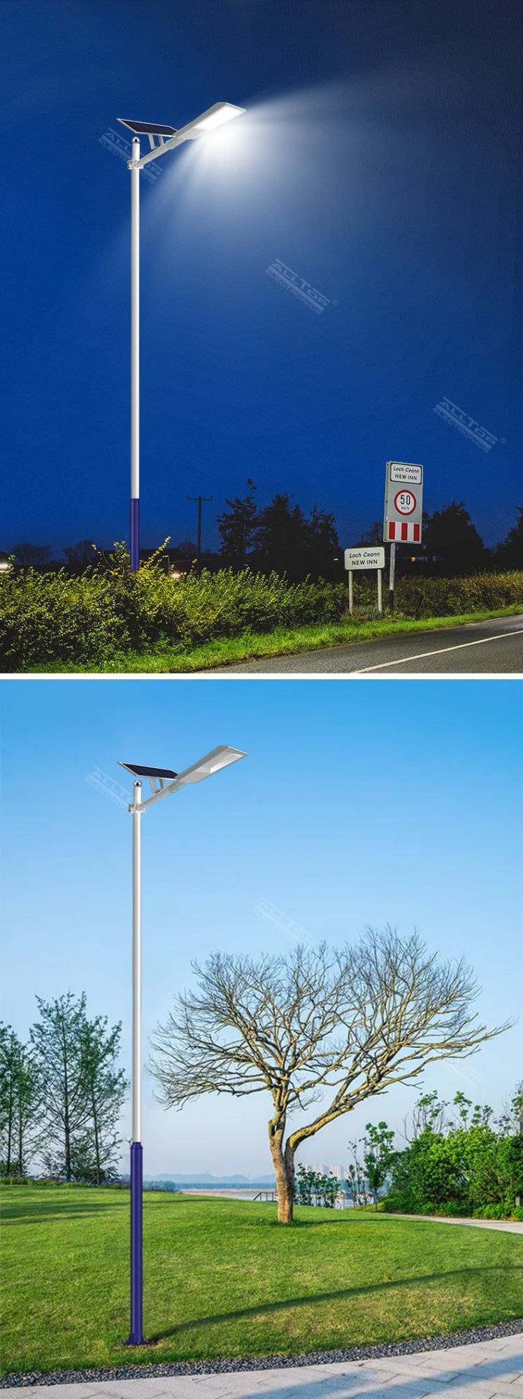 Alltop High Brightness Aluminum Lamp 100W 200W IP65 Waterproof Highway Outdoor LED Solar Streetlight