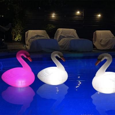 Big Swan Flamingo Duck Garden Solar Power Inflatable Decoration Light Swimming Pool LED Flashing Light