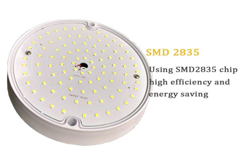 LED Round White Moisture-Proof Lamps B2 Round-White for Balcony Bathroom Lighting with Certificates of CE, EMC, LVD, RoHS 12W