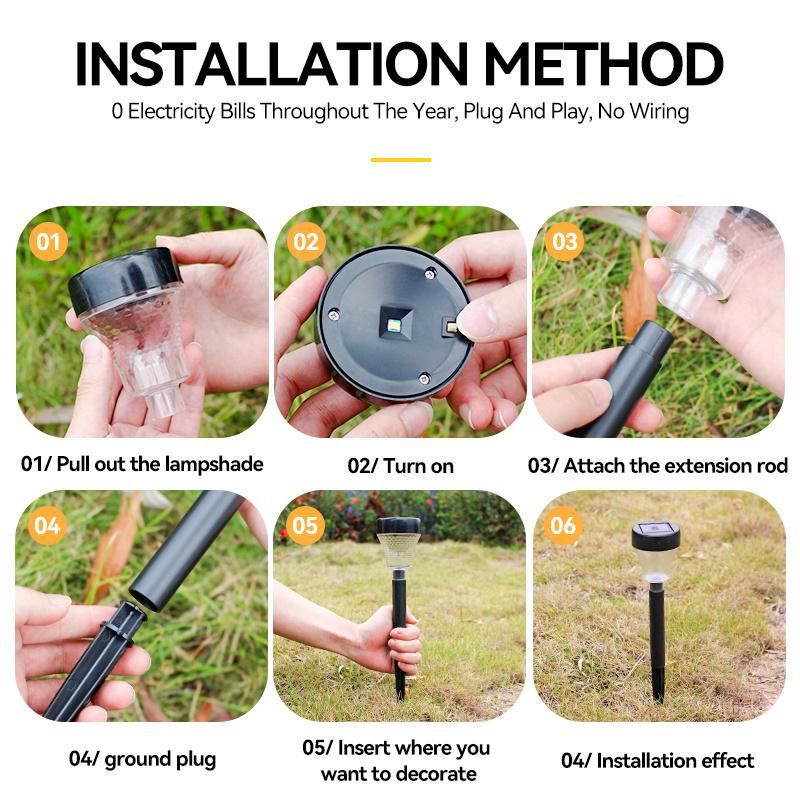 Waterproof Outdoor Landscape LED Solar Lawn Light for Pathway Garden Decor