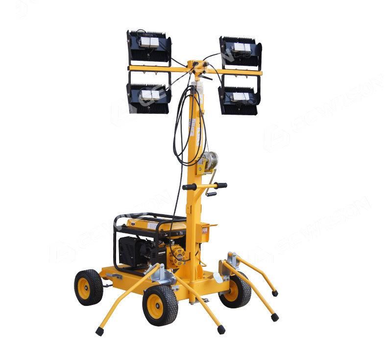 4X1000W Metal Halide/ LED Portable Lighting Tower with Diesel or Gasoline Generator