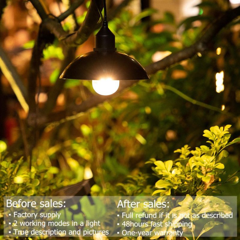 Retro Bulb Chandelier Solar Powered Pendant Light