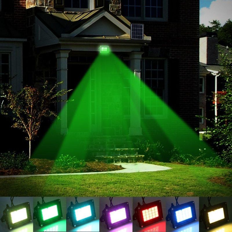 Solar RGB LED Flood Lights Landscape Lighting Solar Spotlight for Decking Lighting, Patio Lighting