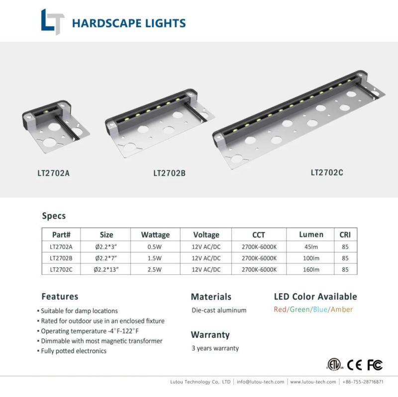 Aluminium Construction Pathway LED Light on Step and Stone for Security