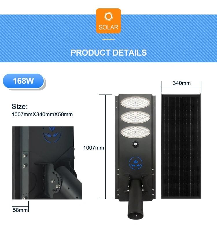 Outdoor Waterproof Light Control Home 168W LED Solar Street Light