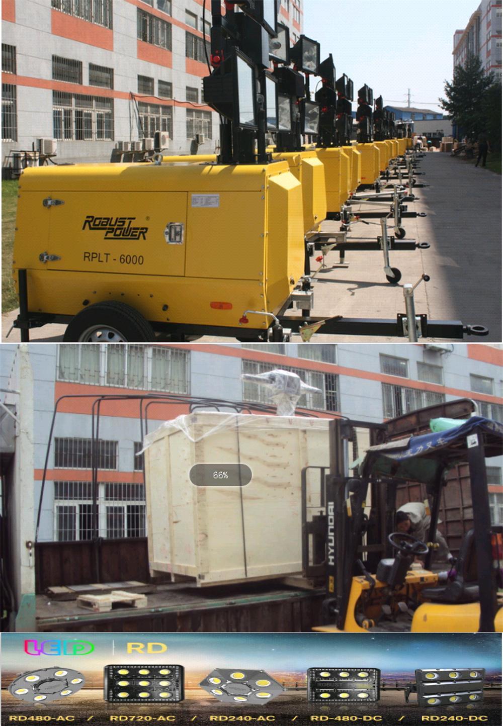 Diesel Generator LED Flood Trailer Construction Lighting Tower Price