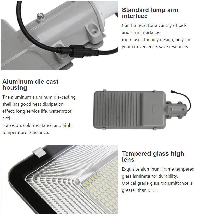 IP65 Waterproof Aluminum Super Bright 100W LED Solar Street Light