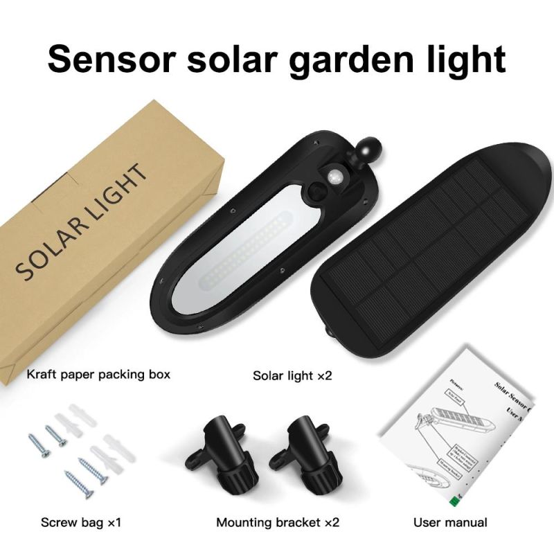 Waterproof LED Solar Panel Powered PIR Motion Sensor Solar Garden Wall LED Lights for Outdoor