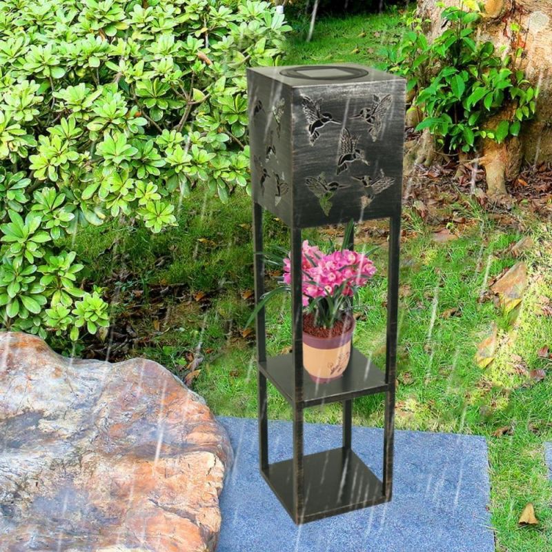 Waterproof Outdoor Light Solar Power Courtyard Atmosphere Light Metal Flowerpot Stand Wyz19670