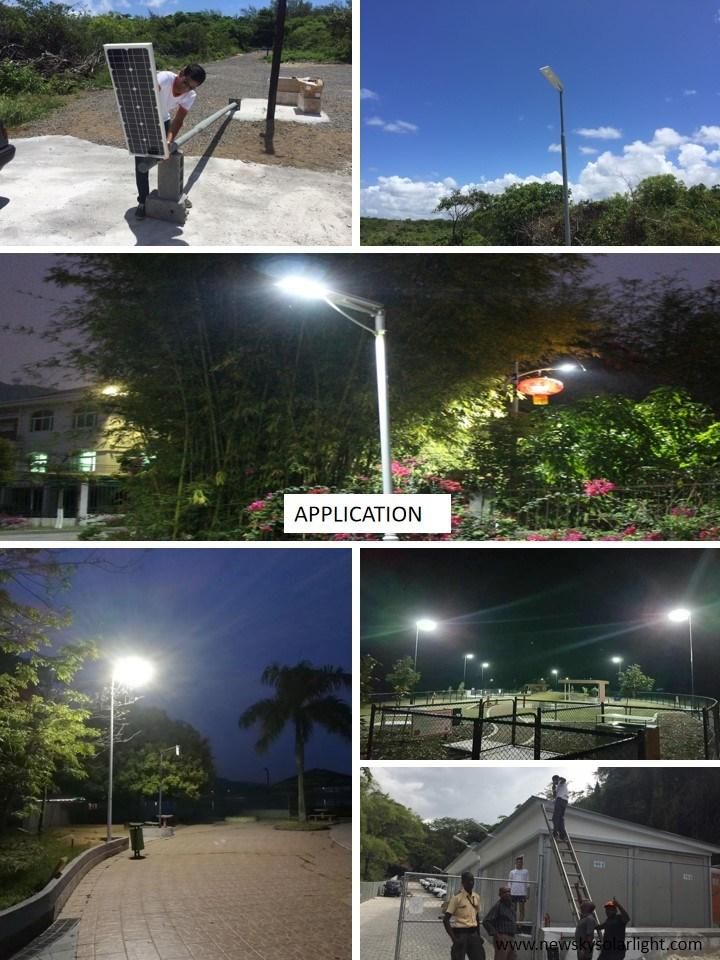 20W Integrated Outdoor LED Lamp MPPT Motion Sensor Dim Light Constant APP Control Solar Street Light with Lithium Battery