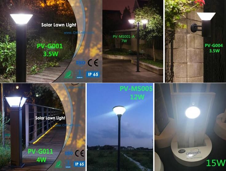 3-5 Years Warranty Aluminum LED Solar Bollard Light for Garden