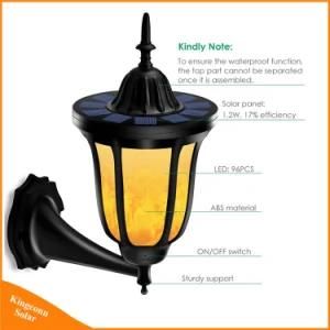 Outdoor Dancing Night Light Solar LED Wall Lights Flickering Flames Lamp