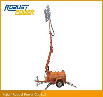 Kubota Hydraulic Four Folded Mast DC LED Mobile Light Tower