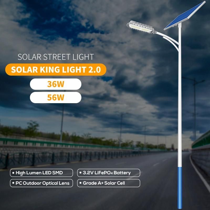 Solar Street Light 56W Industrial Outdoor Road with Lamp Post
