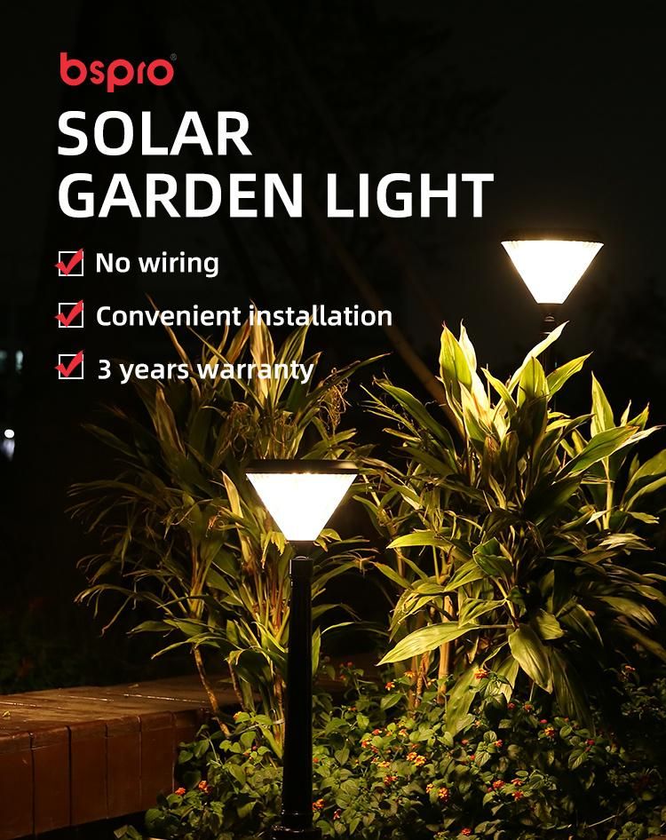 Bspro Remote Control Aluminium Housing IP67 Waterproof LED Solar Light Solar Powered Garden Light for Outdoor