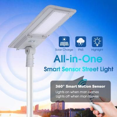 Outdoor Motion Sensor IP65 Waterproof All in One LED 60W 100W 150W 180W Integrated Solar Street Light