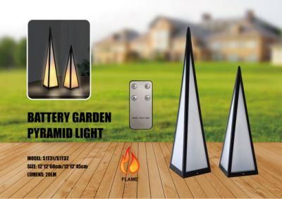 Modern Battery Garden Pyramid Light with Remote Control