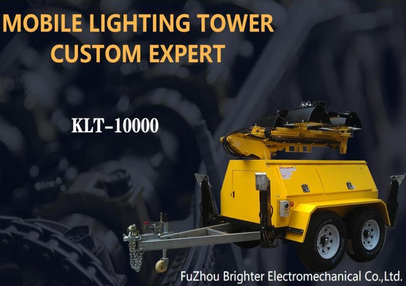 Trailer Portable Mobile Tower Light with Diesel Generator and Metal Halide Klt-10000