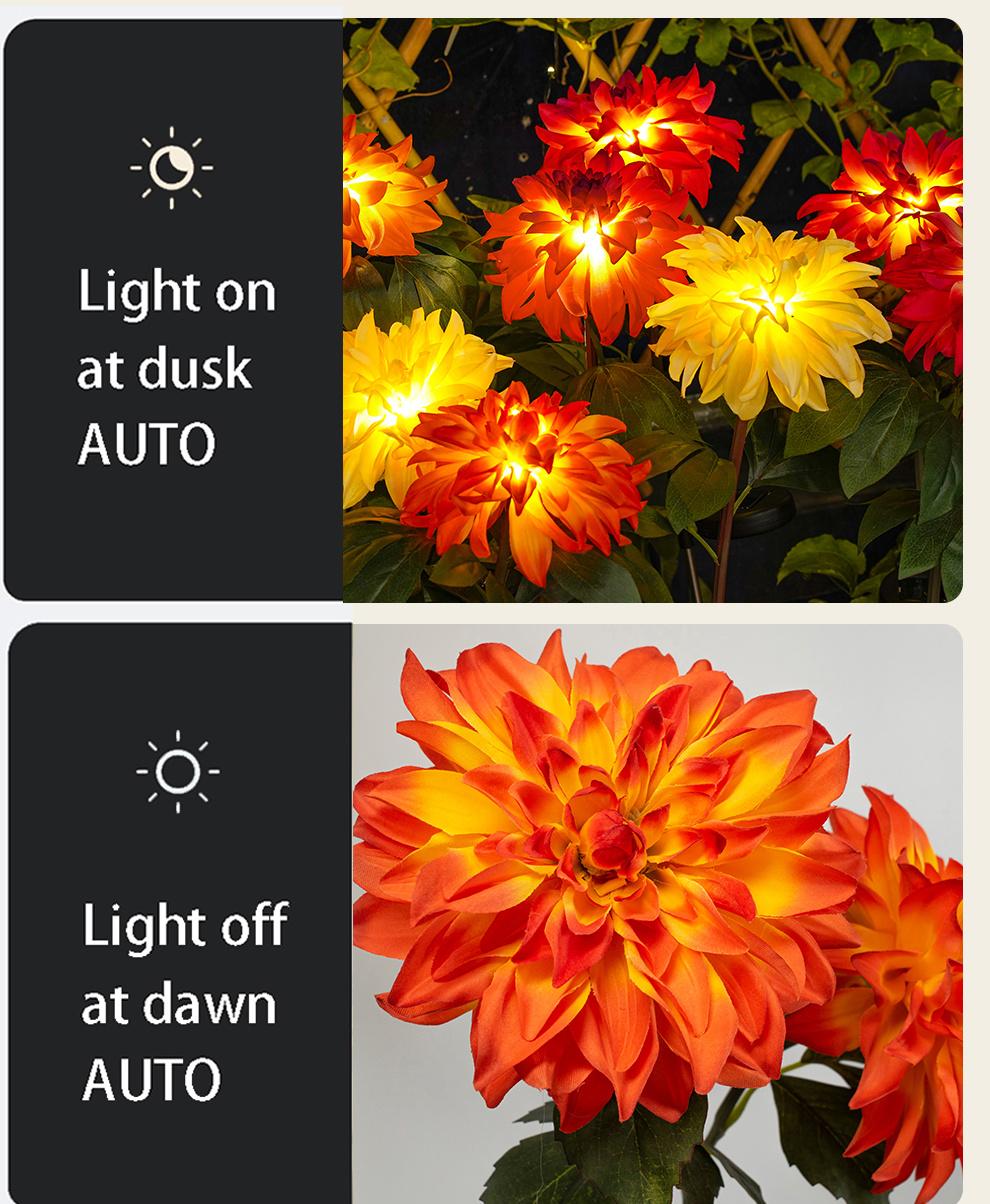 Outdoor IP65 Garden Lawn Pathway Home Decorative Stake Solar Flower Lights with CE