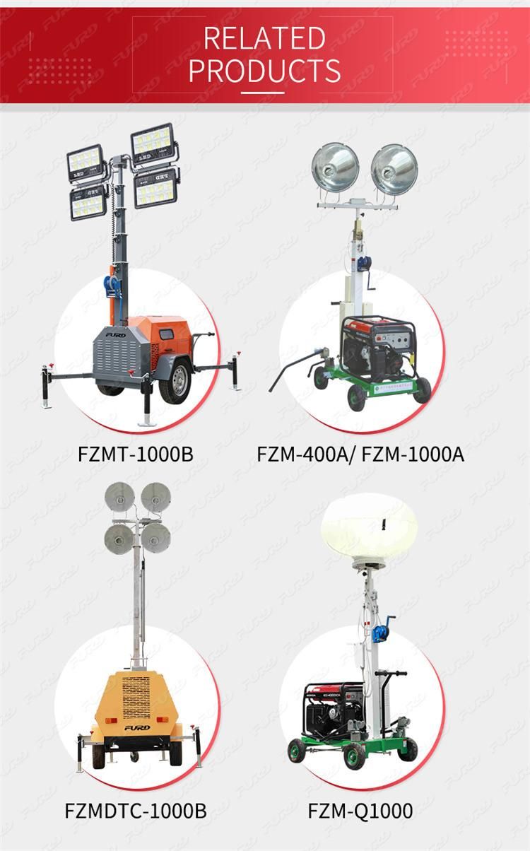 Mobile Telescopic LED Portable Flood Lights Tower Fzm-1000b