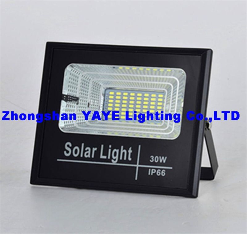 Yaye Hot Sell 30W/60W/100W/200W/300W Solar LED Flood Garden Light with Remote Controller