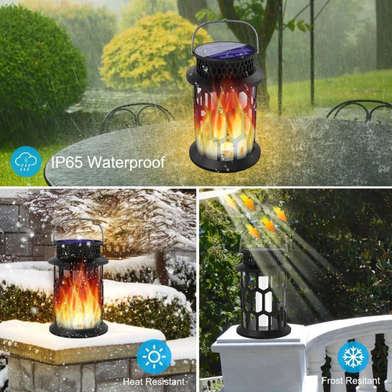 2022 Hot Selling Solar Candle Lantern Outdoor Waterproof Flame Hanging Decorative Garden Light