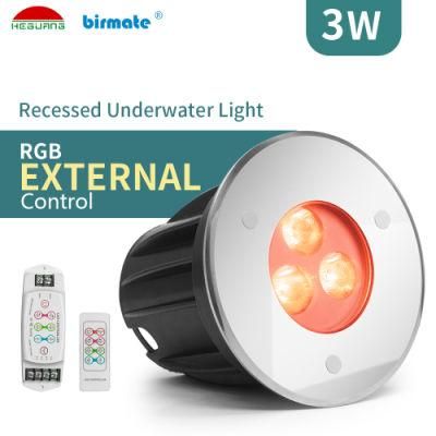 3W RGB IP68 Waterproof LED Underwater Concrete Swimming Pool Light