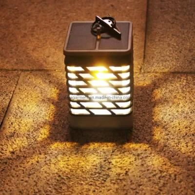 2021hanging Hook Wireless Solar Garden Flickering Torches Flames Candle Light Lantern Outdoor for Table Pach Decoration
