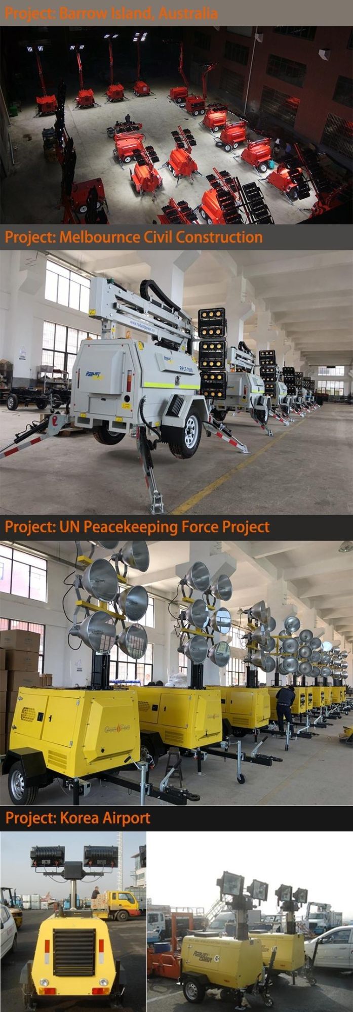 270L Good Quality Mining Kubota Mobile LED Industrial Lighting Tower