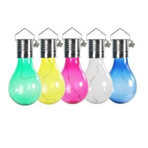 LED Solar Light Bulbs Outdoor Waterproof Garden Camping Hanging LED Light Lamp Bulb Globe Hanging Lights for Home Yard