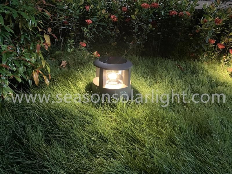 Easily Install LED Light Lamp Outdoor Green Lawn Light Solar Garden Lamp with Warm + White LED Lamp