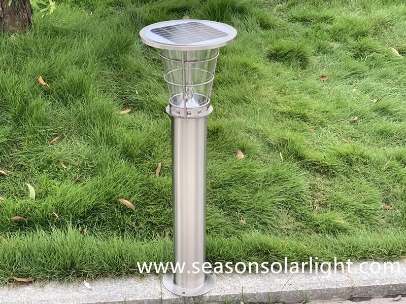 Solar Powered LED Lighting Lamp 5W Solar Panel Garden Outdoor Gate Solar Pillar Light