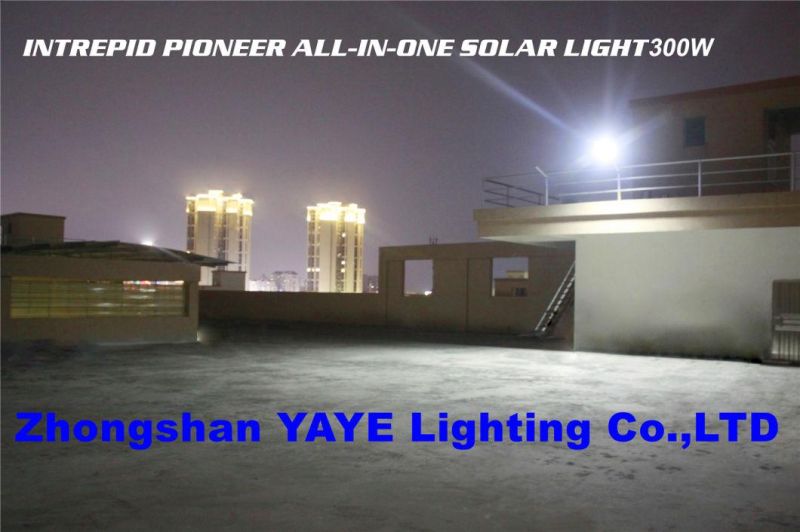 Yaye 2022 Hottest Sell 100W/200W/300W Outdoor Waterproof All in One Solar LED Street Road Wall Garden Lighting with Remote Controller/Radar Sensor/3000PCS Stock