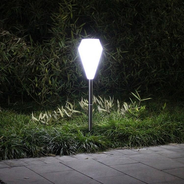 Solar Stake Lamp White Solar Powered Rechargeable LED Plastic Garden Lawn Light Solar Path Light