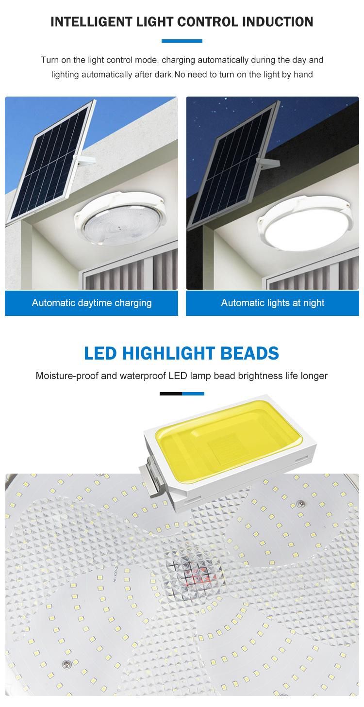 Professional Manufacturer Smart Waterproof LED Solar Ceiling Light Indoor 200W Solar Ceiling Light