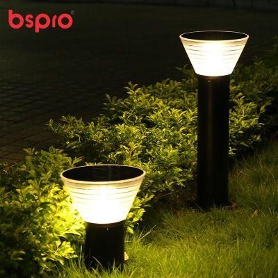 Bspro IP65 Classic Style Waterproof Lawn Pillar Outdoor Housing Solar Garden Light