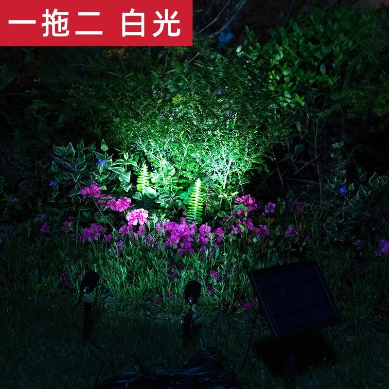 Solar Landscape Spotlights Outdoor, T-Sun Solar Powered Garden Spot Lights IP65 Waterproof Auto on/off with 3 LED Wall Lights for Lawn, Patio, Pool Area, Yard