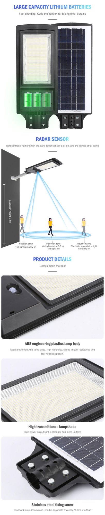 LED All in One 100W Outdoor Integrated Solar LED Street Light