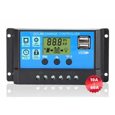 Demuda Sun Power Auto 12V 24V Battery Regulator 10A 20A 30A 40A 50A 60A PWM Solar Energy System Power Charge Controller