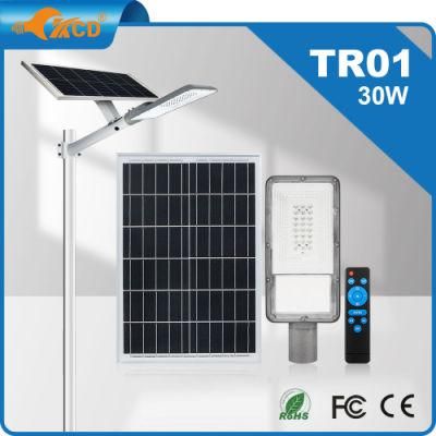 Commercial Remote Control Bright Roadway Low Price High Brightness Waterproof IP65 LED Solar Street Light 30 Watt