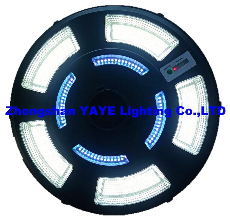 Yaye Hottest Sell Newest Design 300W/400W RGB UFO Waterproof LED Outdoor Solar Street/Road/Garden Light with Panel and Lithium Battery