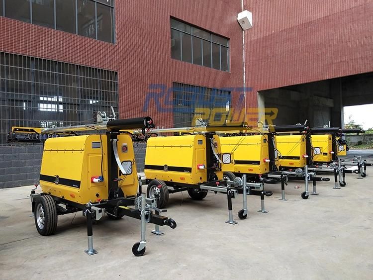 4*350W LED Flood Light Generator Manual Light Tower for Construction