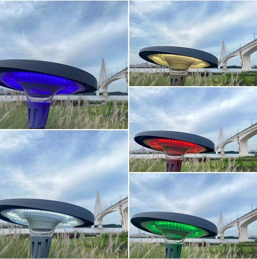 Factory Price RGB Solar UFO Garden Street Light with Remote Control for Outdoor Landscape Decorative Lighting