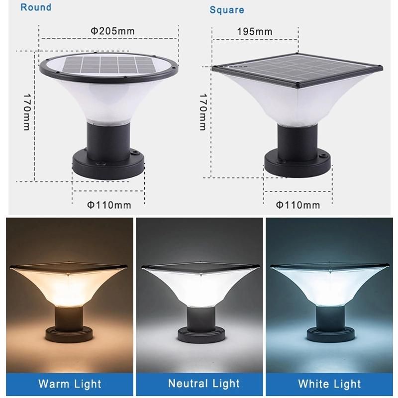 30W 50W Solar Round Lights, Waterproof Outdoor Lamps, Radar Sensor Lights, Park LED Lights