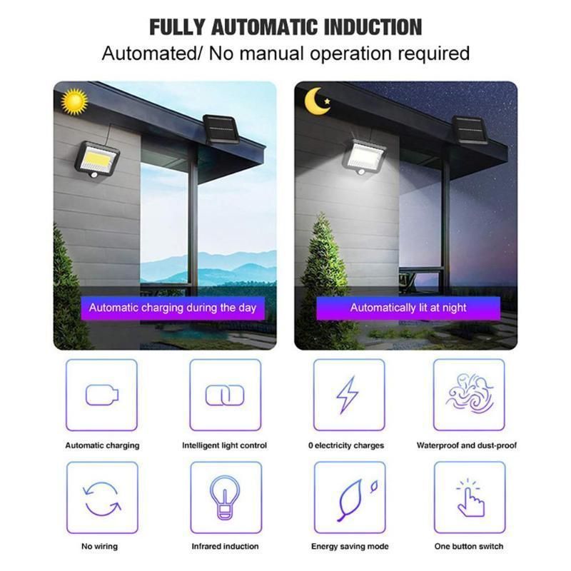 3 Modes COB 100LED Solar Sensor Light