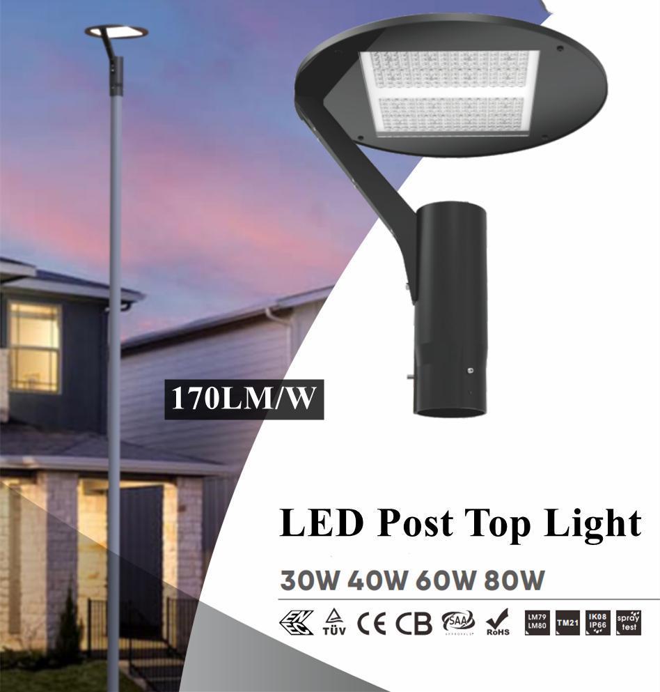 China Manufacturer CE RoHS SAA Lamps Outdoor Lamp Top Pole Light